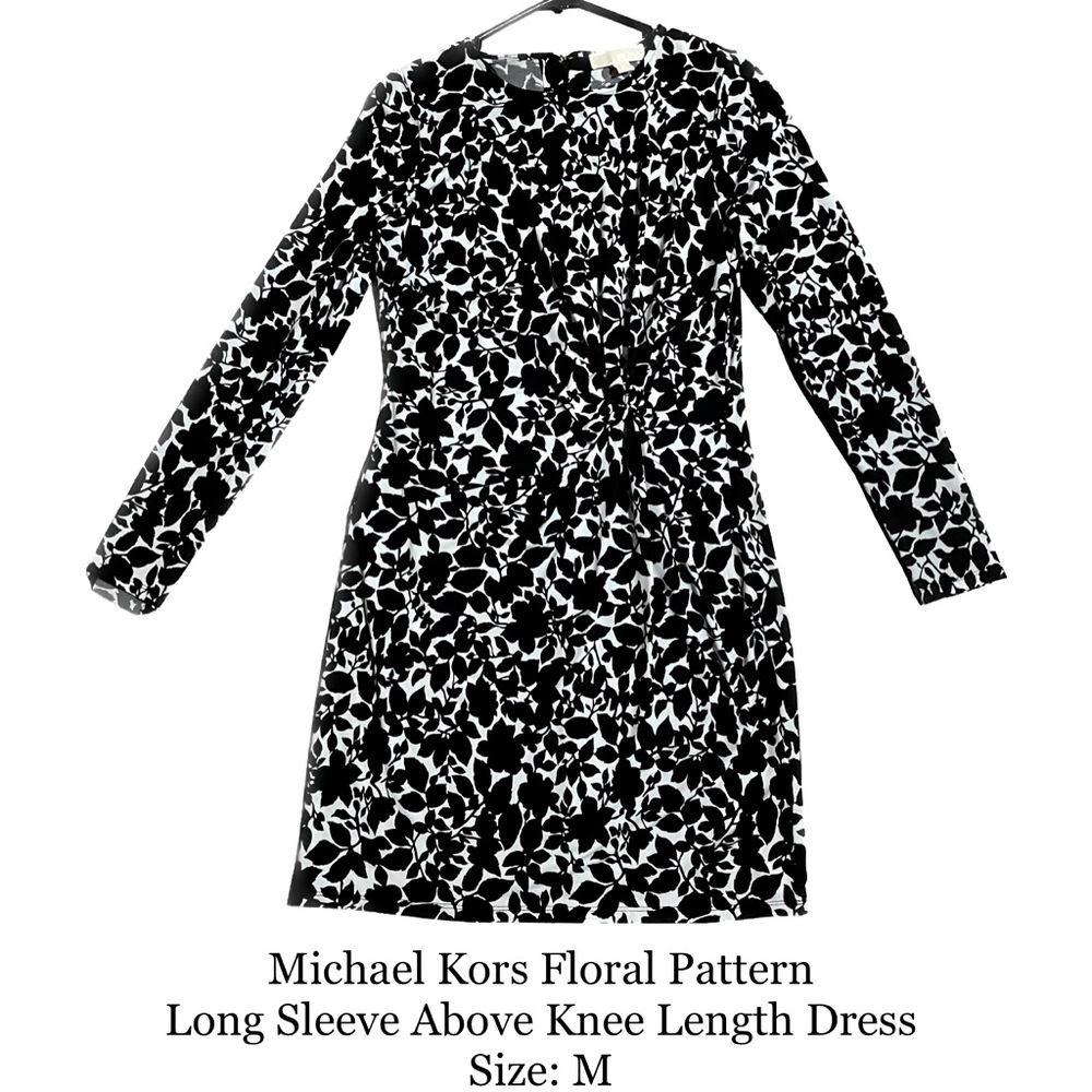 ($55) Michael Kors Floral Long Sleeve Above Knee Dress, Sz. M